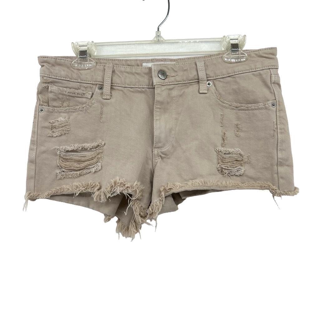 Lucky Brand Tan Jean Shorts Distressed Frayed